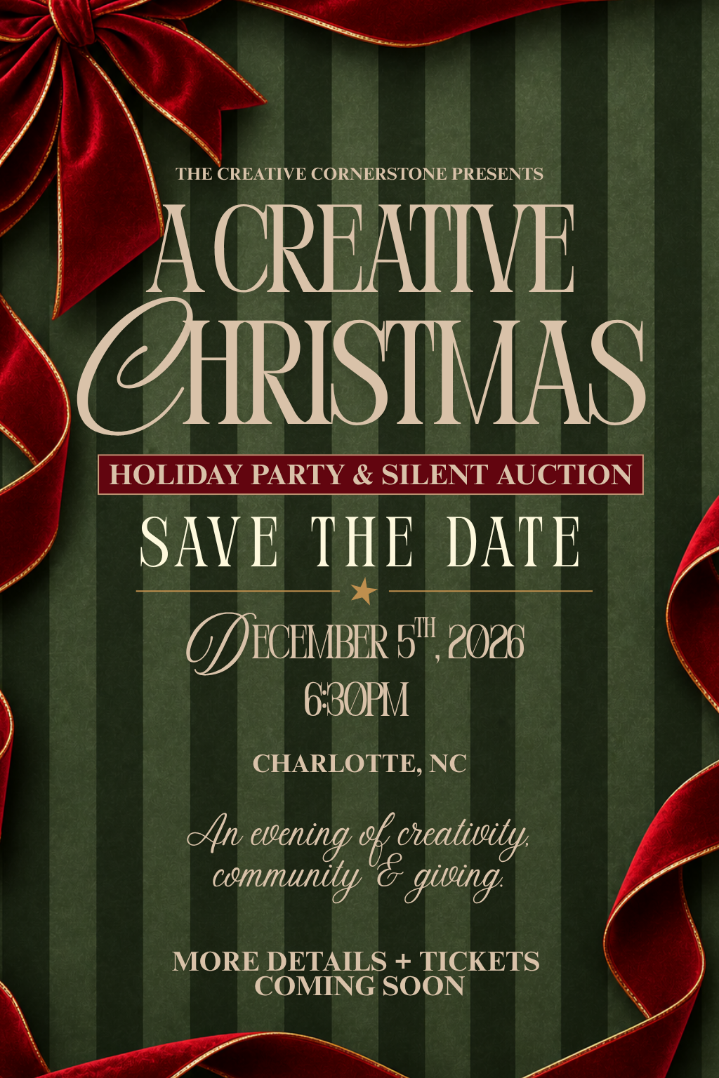 A Creative Christmas save the date flyer